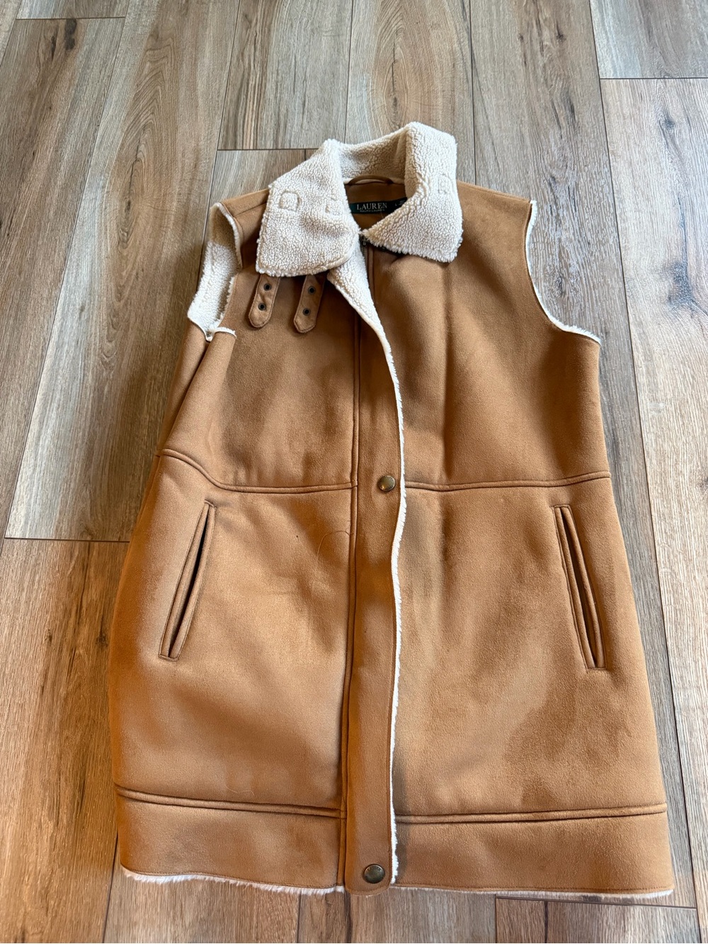 Ralph Lauren Tan Sherpa-Trim Vest